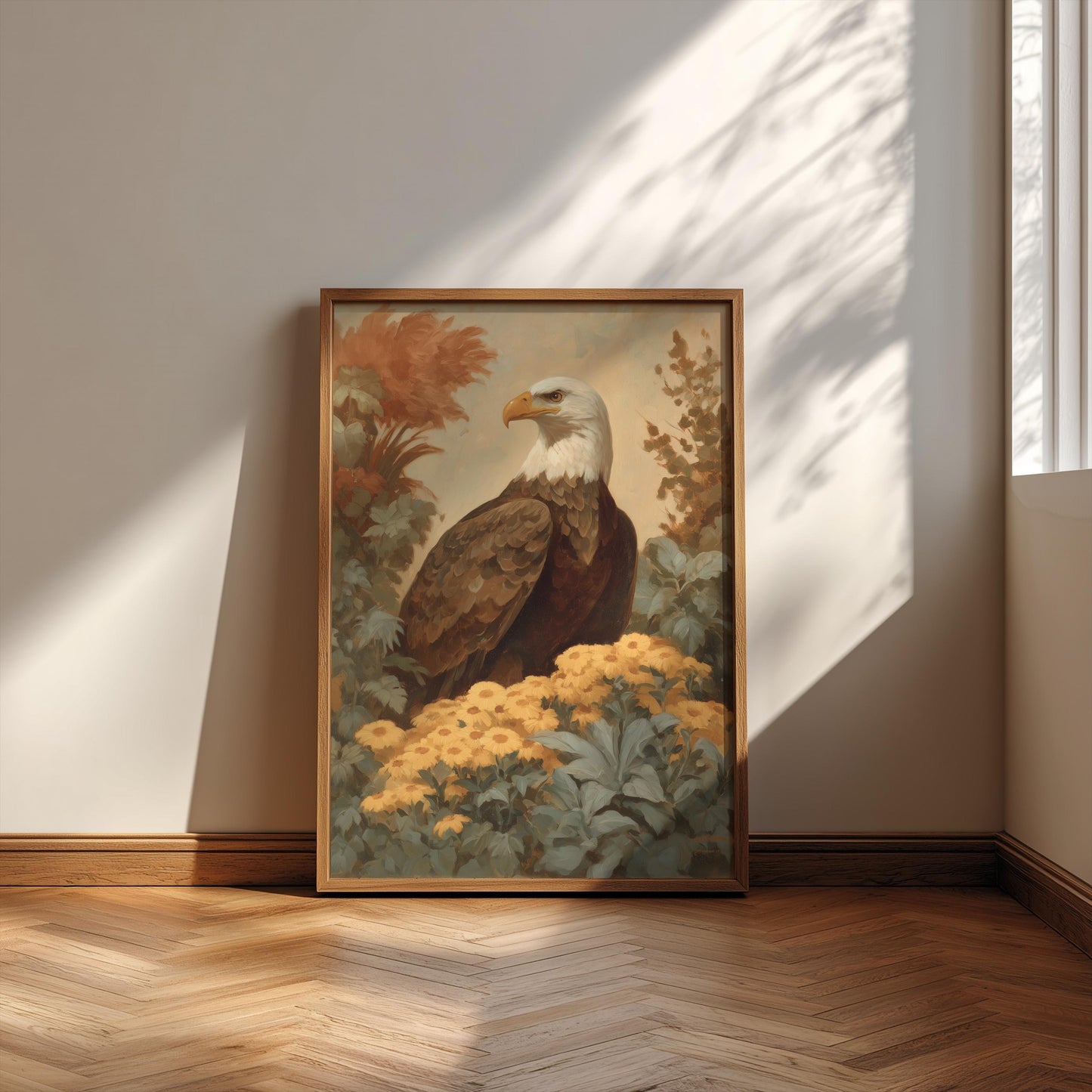 Vintage American Eagle Wall Art, Patriotic Eagle Canvas Print